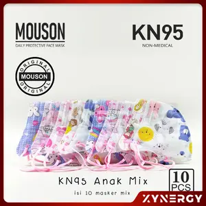 Masker Mouson KN95 Anak 5ply Masker Sekali Pakai Non Medis 5 Ply
