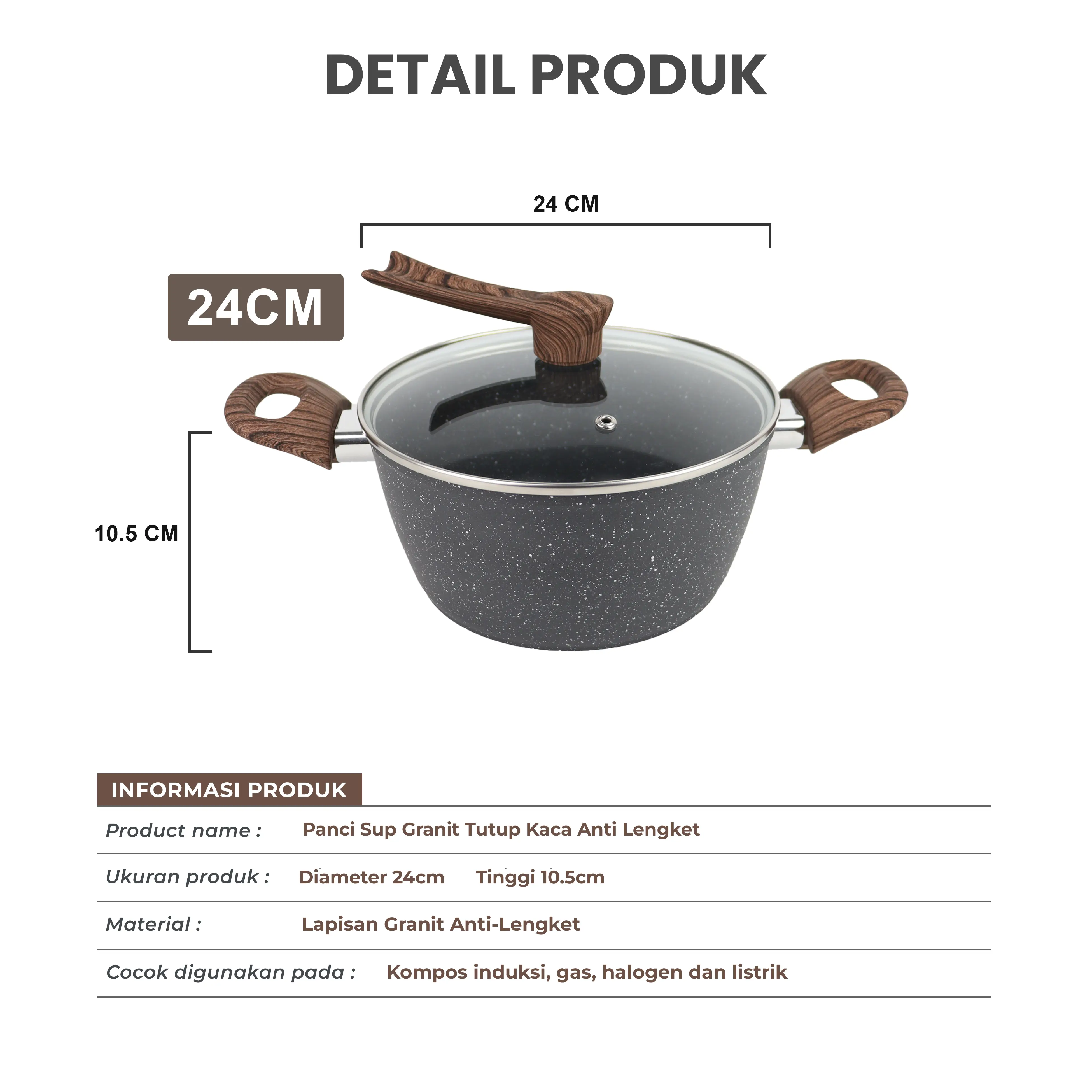 PANCI SOUP 24 CM GRANIT