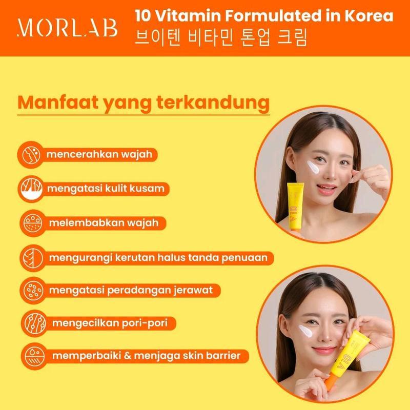 50ml MORLAB-V10 With idebenone Mencerahkan Pencerah Wajah Pelembab Perawatan Kusam 3