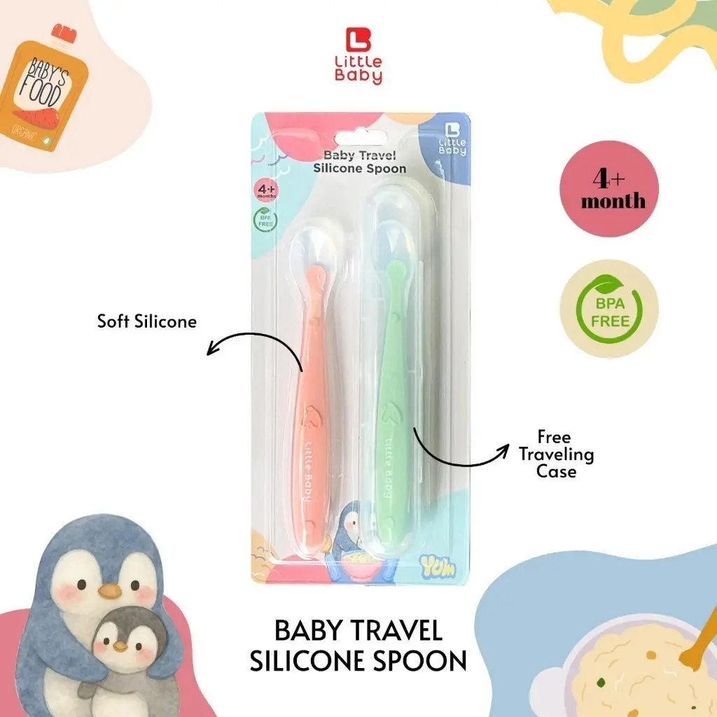 Little Baby Sendok Bayi Orange Green Isi 2