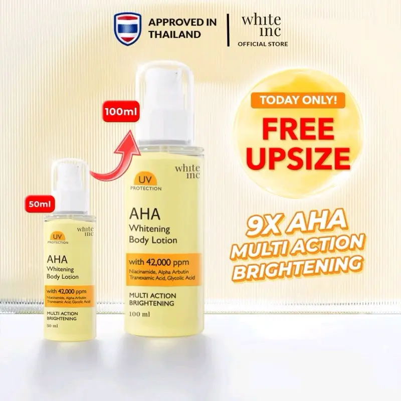 WHITENINC AHA Body Lation to Whitening & Moisturising l Hand Body Lation Pencerah Mencerahkan