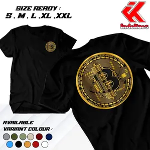 Indokaos - Kaos Bitcoin - Kaos Btc - Baju Distro - Trend - Viral - Cocok untuk pria wanita - T-Shirt