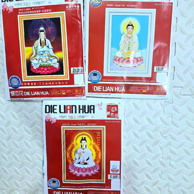 dọn kho 100k 3 tranh thêu chữ thập tranh về tự thêu Thêu Chữ Làm Đồ Handmade