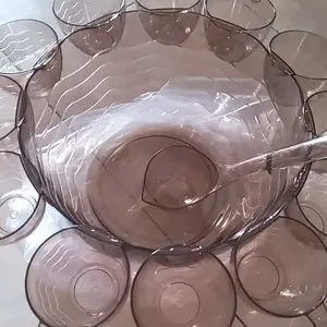 Technoplast Mangkok Es Buah / Punch Bowl Es Buah Prasmanan Pesta - Technoplast Lovelo Brown Puch Bowl Set