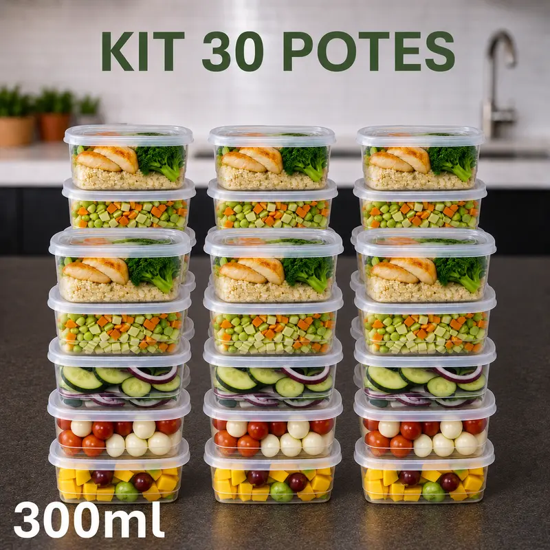 Kit de Potes Marmita 300ml com Tampa – 5 a 30 Unidades
