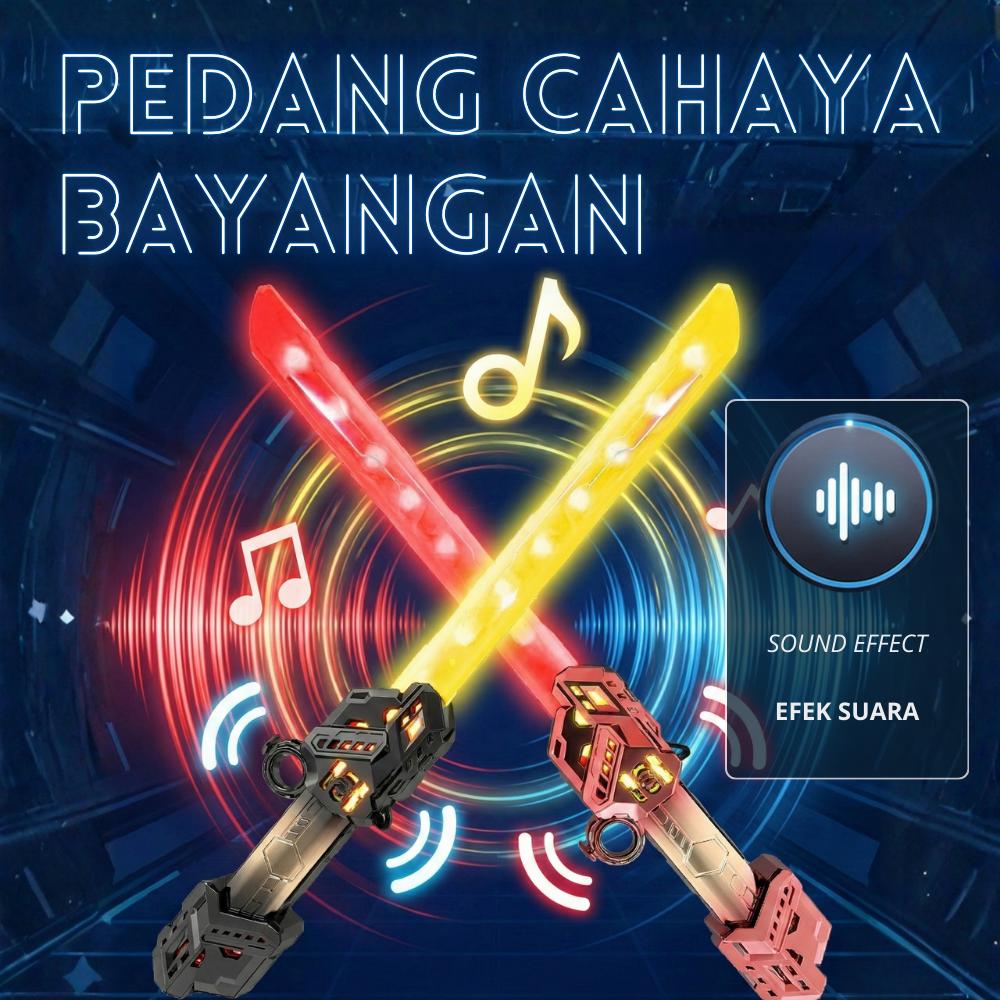 「OCTOMALL」SNI Mainan lightsaber anak, pedang laser LED 6 warna, pedang cahaya double blade, bisa diperpanjang teleskopik, dengan efek suara keren, USB charging, cocok untuk hadiah anak & cosplay