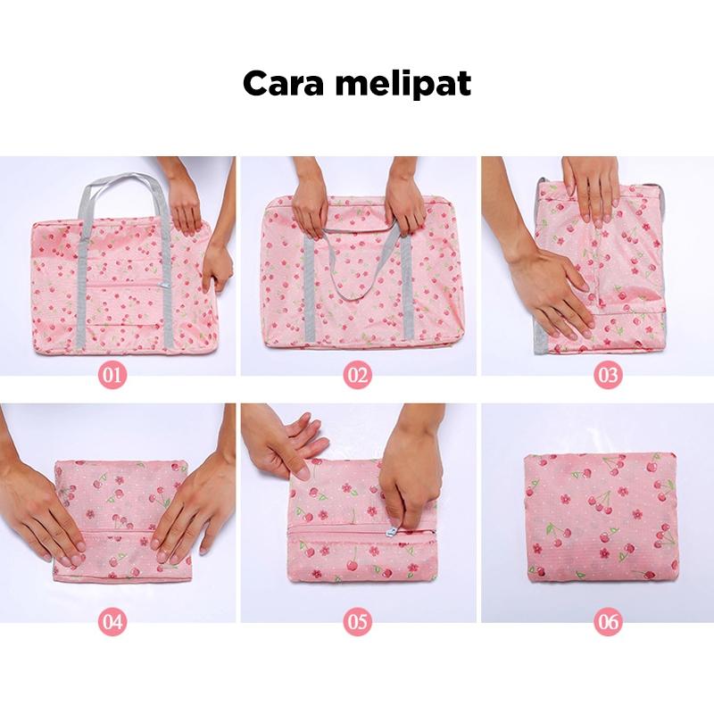 Product Introduction of Inaso Tas Travel Motif Lipat Anti Air Tas Hand Carry Foldable Travel Bag Waterproof Tas Travel Lipat Tas Bagasi Koper Fold Bag Organizer TTB06 18