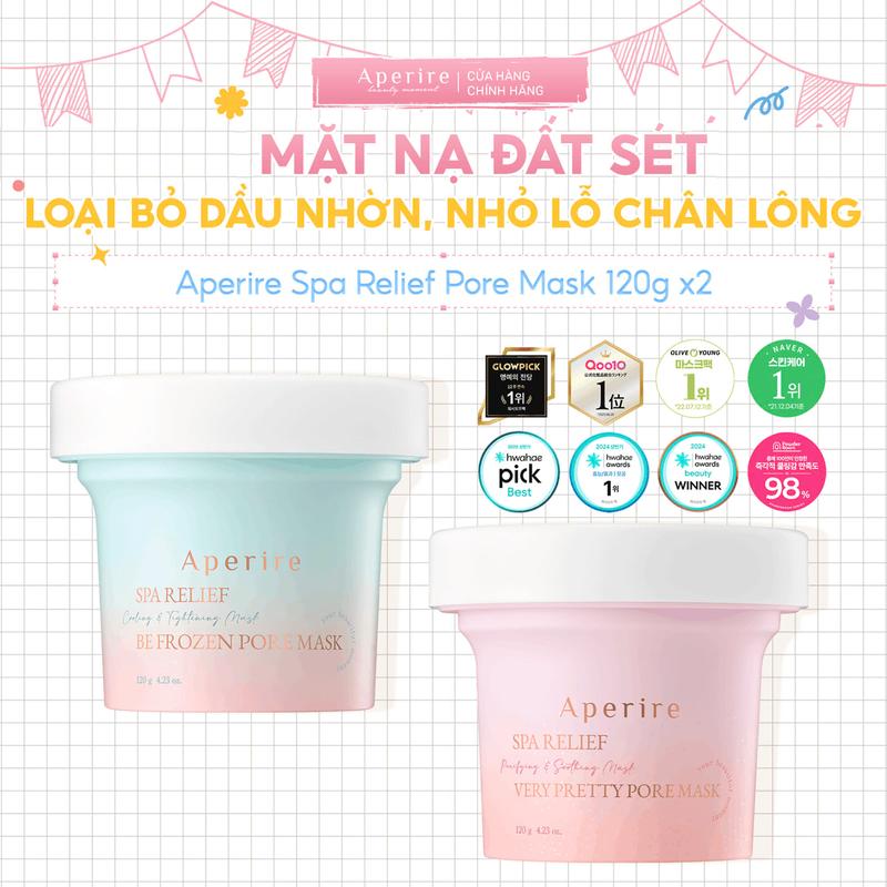 Mặt Nạ Đất Sét Giúp Giảm Dầu Nhờn, Thư Giãn Da Aperire Spa Relief Pore Mask 120g