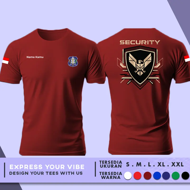 Kaos Baju Satpam Security Gratis Tulis Nama Kamu | Cotton Combed 30s V.1 5