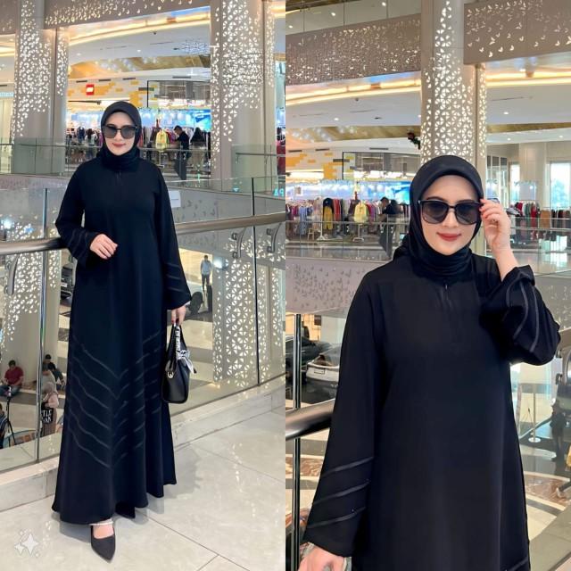 Product Introduction of Gamis Zahra Abaya Violet Hitam Polos Premium Muslim Wanita 2