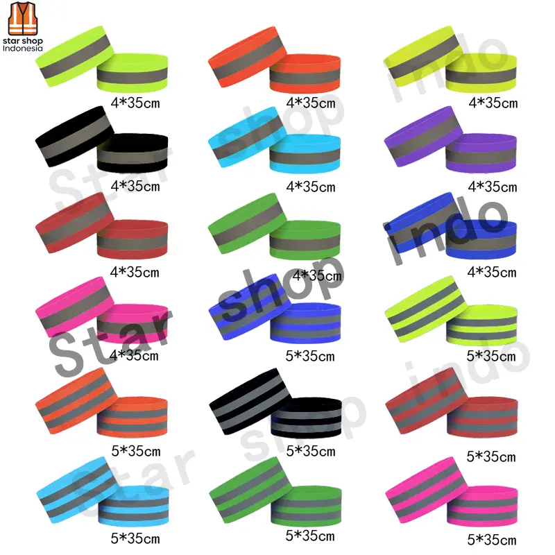 Gelang Lari Reflektor Nyala di Malam Hari/ Armband / Kaki Reflektif untuk Jogging & Sepeda Safety