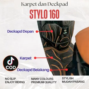 Dozeuscka Karpet Motor Dan Deckpad Stylo Bahan Karet Premium Tidak Luntur Anti Slip Tebal Nyaman saat Berkendara