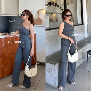 Maheera - Moika One Set Tanktop Celana Panjang Setelan Rib Knit Premium Wanita