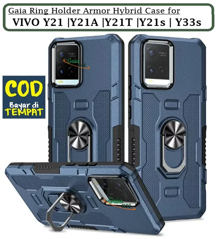 Casing Untuk Vivo Y21/Y21s/Y21t/Y21a| Y33S Hard Case Ring Armor Robot Case Kickstand Hybrid/Ring Holder 0