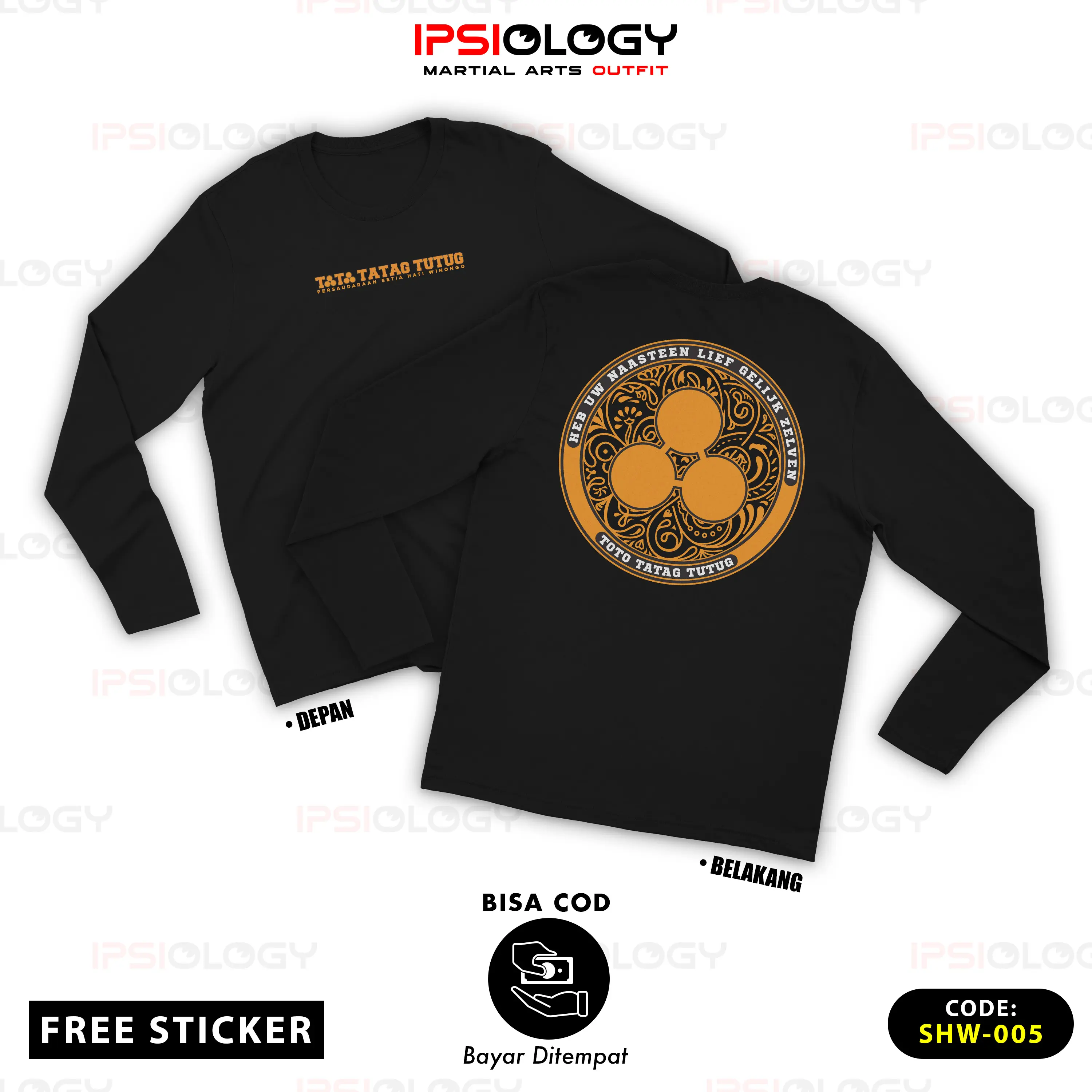 Kaos TOTO TATAG TUTUG Winongo PSHW Panjang Cotton Combed 24s