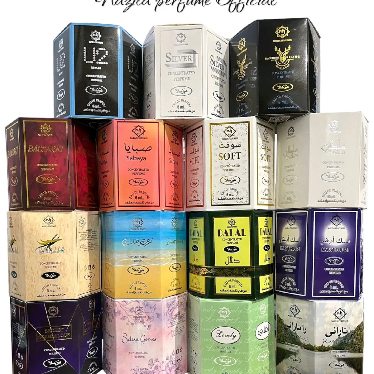 Perfume arab nazila aroma non alkohol terlaris 1 box isi 6 pcs original unisek laki laki perempuan tahan lama berkualitas PriaWanita Wangi