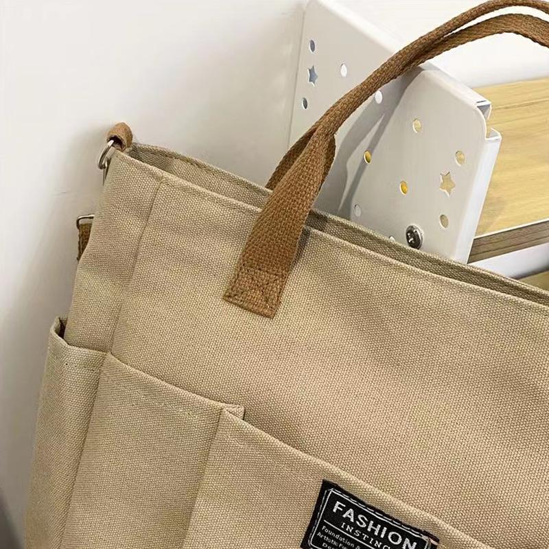 Product Introduction of Túi Vải Tote Nhật Bản, Dày Dặn, Nhiều Ngăn, Phong Cách Thường Ngày Thích Hợp Cho Học Sinh, Có Thể Mang Theo Bằng Tay Hoặc Đeo Một Bên Vai, Túi Đeo Chéo, Lý Tưởng Cho Trường Học, Thiết Kế Đơn Giản 22