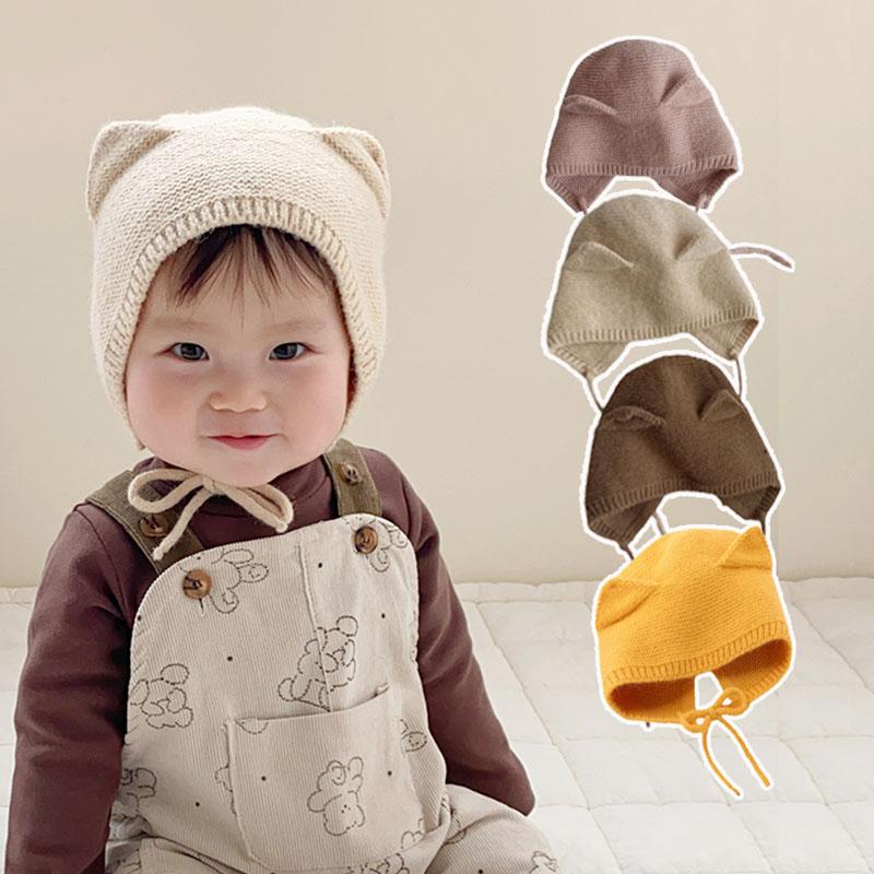 Mũ Dệt Kim Tai Mèo Dễ Thương Cho Bé Mũ Infnat Ấm Áp Cho Bé Trai Và Bé Gái Mũ Lưỡi Trai Mũ Bảo Vệ Tai Màu Trơn Mũ Len Cho Trẻ Mới Biết Đi 1-4 Tuổi Mùa Thu Đông