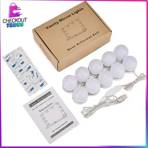 CT K2 Lampu Led Meja Rias Make Up ( 10 Bohlam ) Meja Dandan Wanita Lampu Kaca Rias Vanity Mirror Light