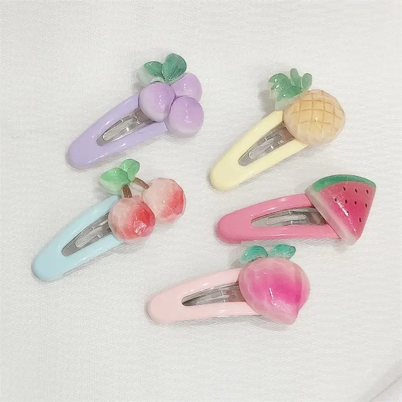 Cute fruit hairpins for kids for sweet girls side clip hair accessories