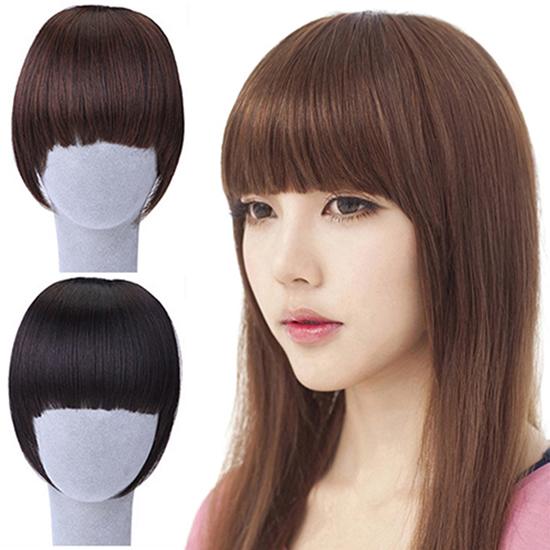 KA.B Pretty Girl\'s Clip on/in Neat Bangs Straight Fake Bob Style Fringe Hairpiece 3