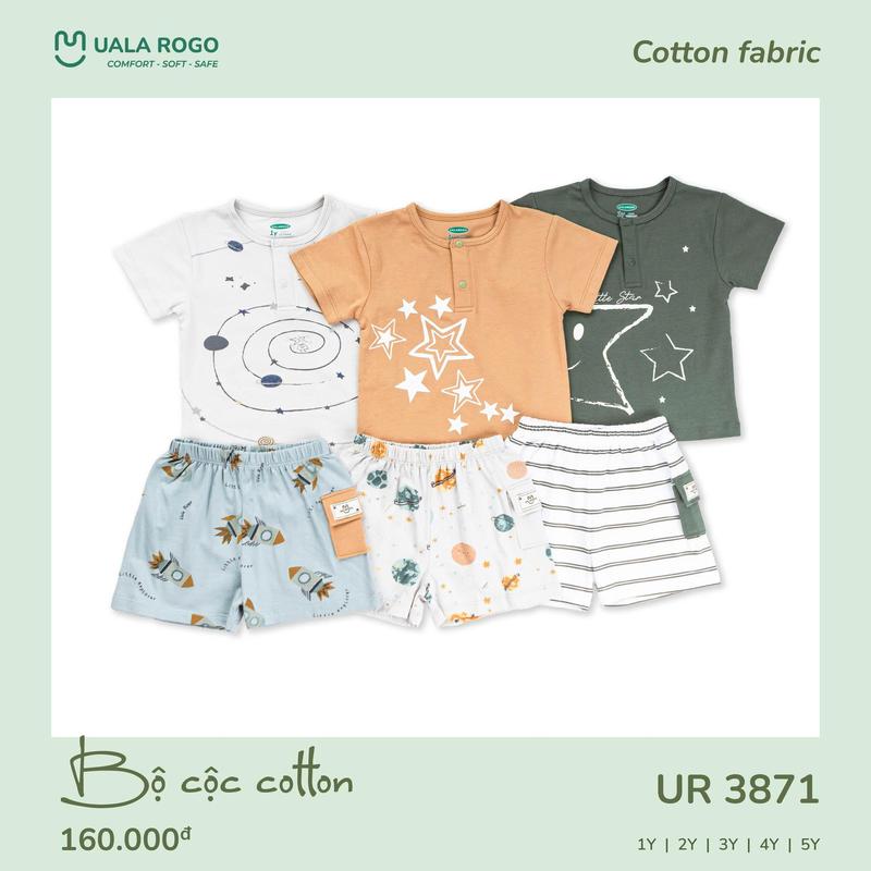 [BST XUÂN HÈ 2025] Bộ Cộc Hình In Ngôi Sao Chất Liệu Cotton Cho Bé Từ 1-5Y UalaRogo UR 3871
