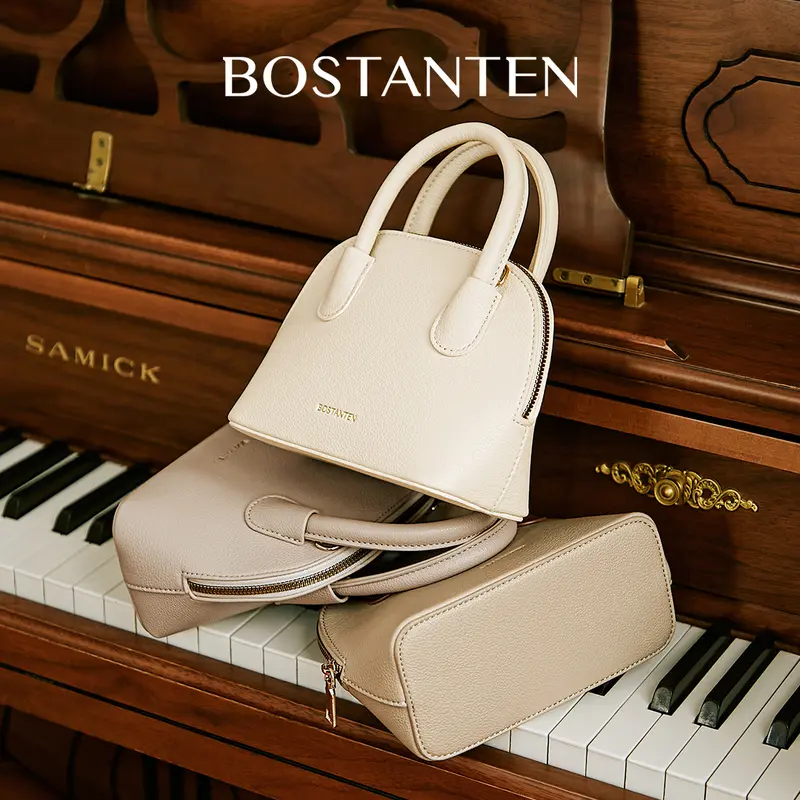 [Claire Bag] BOSTANTEN Tas Selempang Wanita Sling Bag Handbag Shoulder Bag Tas Pesta Simple Jalan Jalan Kulit Sintetis Hitam 2
