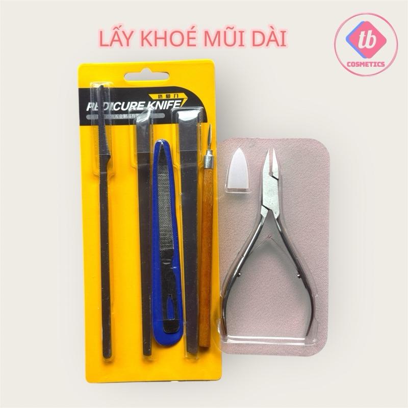 COMBO DỤNG CỤ LẤY KHOÉ CẮT MÓNG TAY ,4 MÓN GỒM BÔ LẤY KHÓE VÀ KÌM MŨI DÀI XL ,DŨA INOX VÀ MÓC KHÓE GỖ Thép không gỉ Bộ dụng cụ làm móng chân