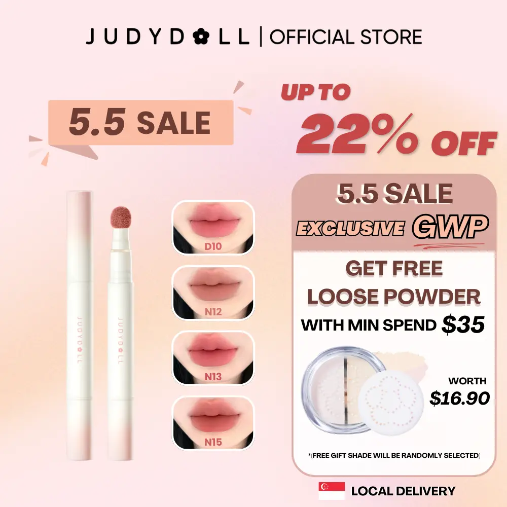 【5.5 SALE】(Local Delivery) JUDYDOLL CUSHION MATTE LIP CREAM 1.8G - Buttery & Velvetty Smoothing Lipgloss & Blusher Lipstick Makeup judy  doll jolly lip  velvet