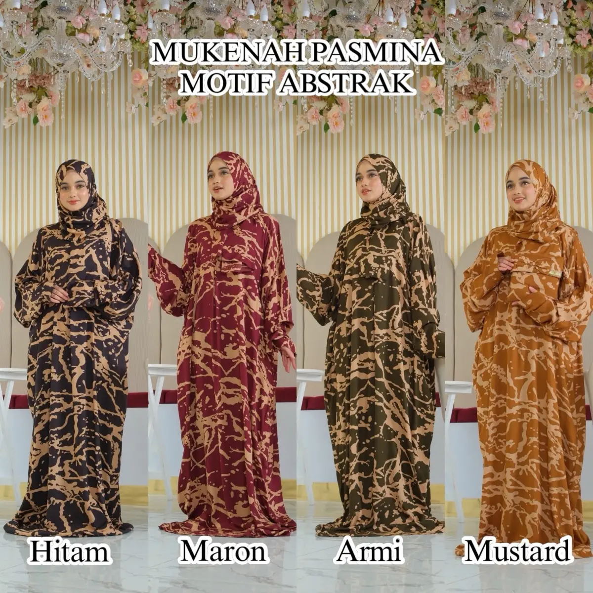 FREE GIFT MUKENAH PASMINA MOTIF Bunga Panjang Rayon mukenah hadramaut