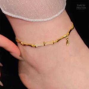 unisex vn vòng tay & lắc chân đá quý nhân tạoLắc Chân Nốt Tre - Đơn Giản Cá Tính Sang Trọng Nhẹ Nhàng, Ít Người Có Thời Trang Phù Hợp Mọi Style Không Trùng Lặp