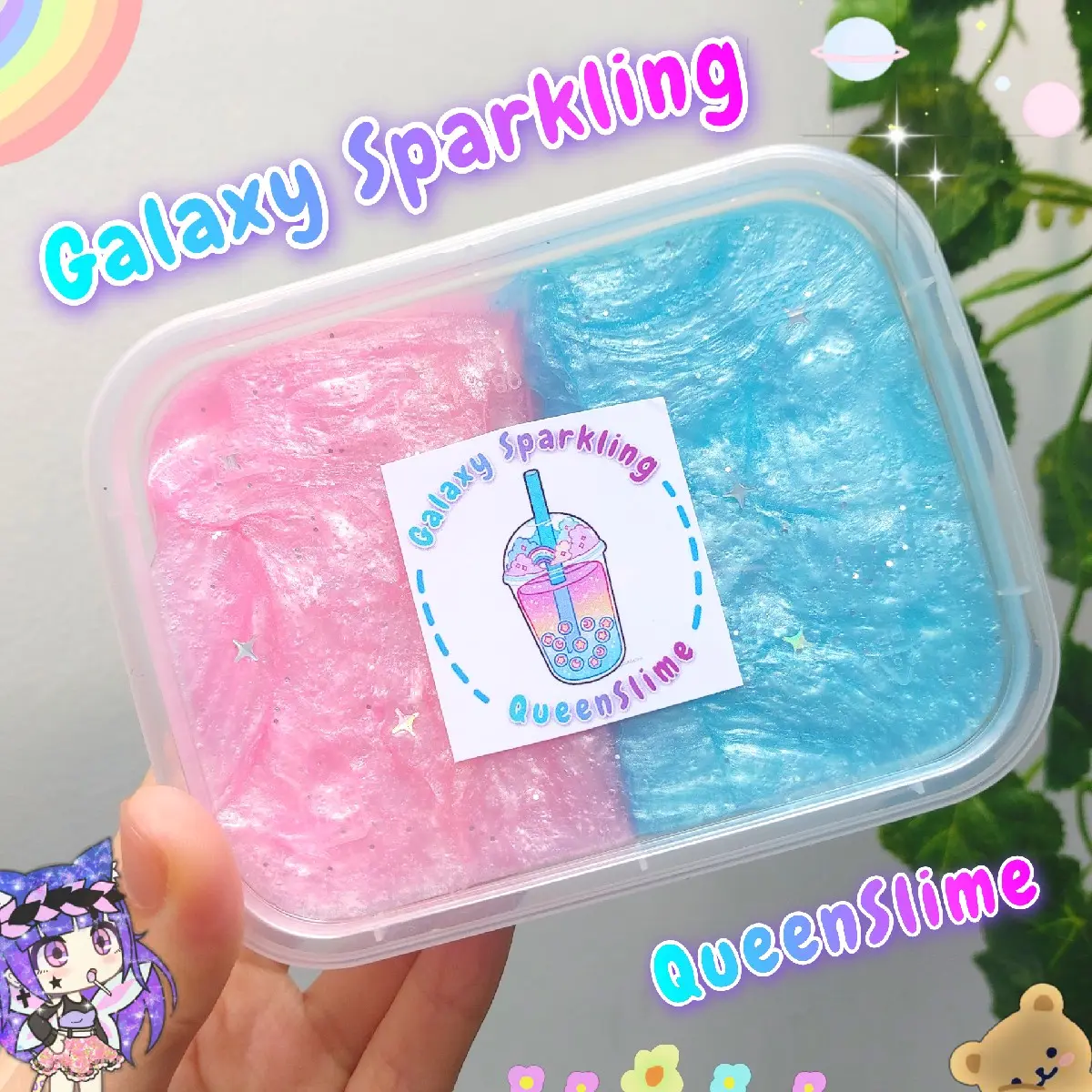 Galaxy Sparkling Slime metalik 200gr by QueenSlime