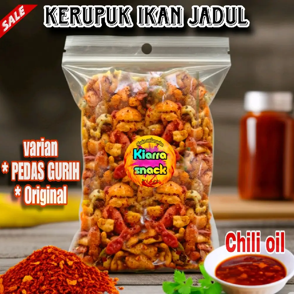 BEST SELLER! IKAN JADUL BANTAT PEDAS 200gram cemilan kerupuk Sambal Goreng Snack