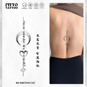 Tato temporer premium semi permanen tattoo fruit ink tatto kaligrafi cina quotes leher Temporary