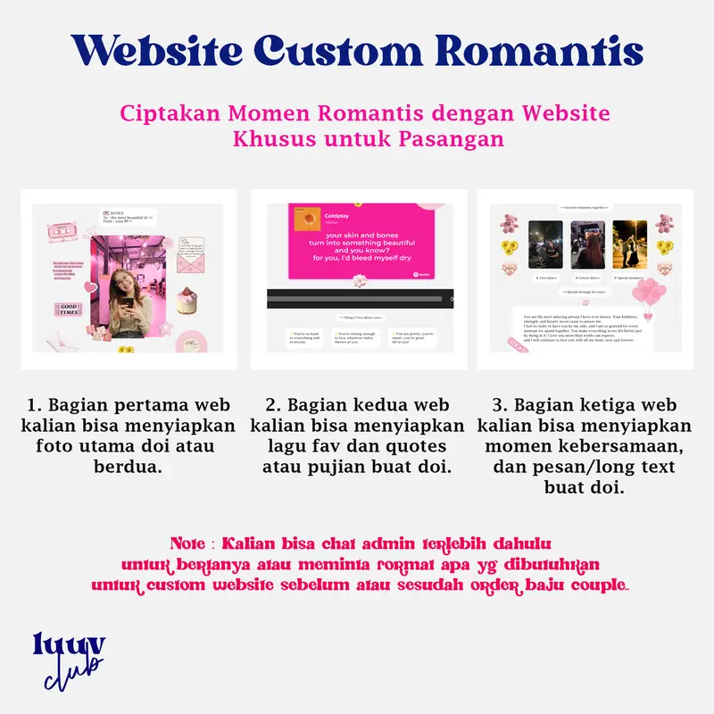 Luuv Clubs Kaos Boxy Couple Pasangan [Free Gift Custom Website Romantis Buat Doi] 2
