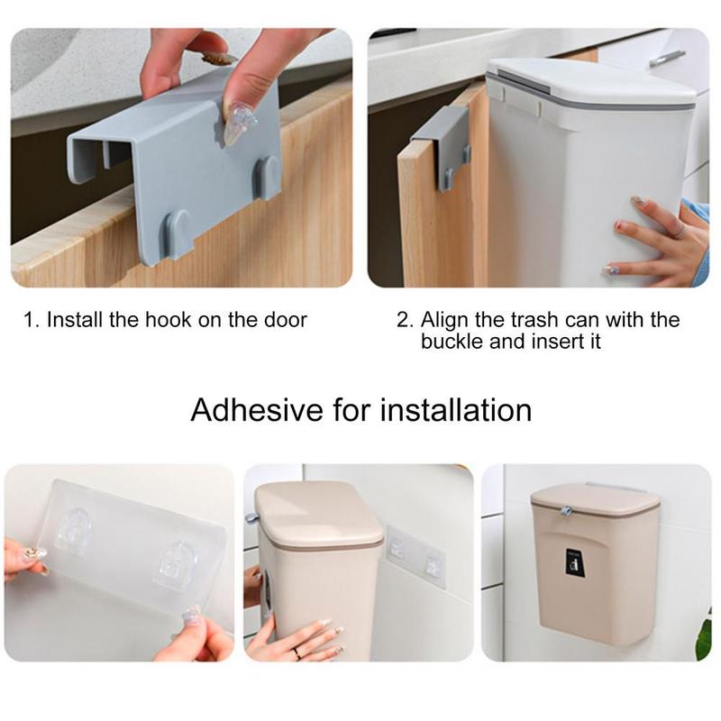 Product Introduction of 【Baodan】Wall Mounted Hanging Trash Bin For Kitchens Cabinet Door With Lid Kitchen Trashs Bin Garbage Cans Counter Bins Trash Can Kitchen 20