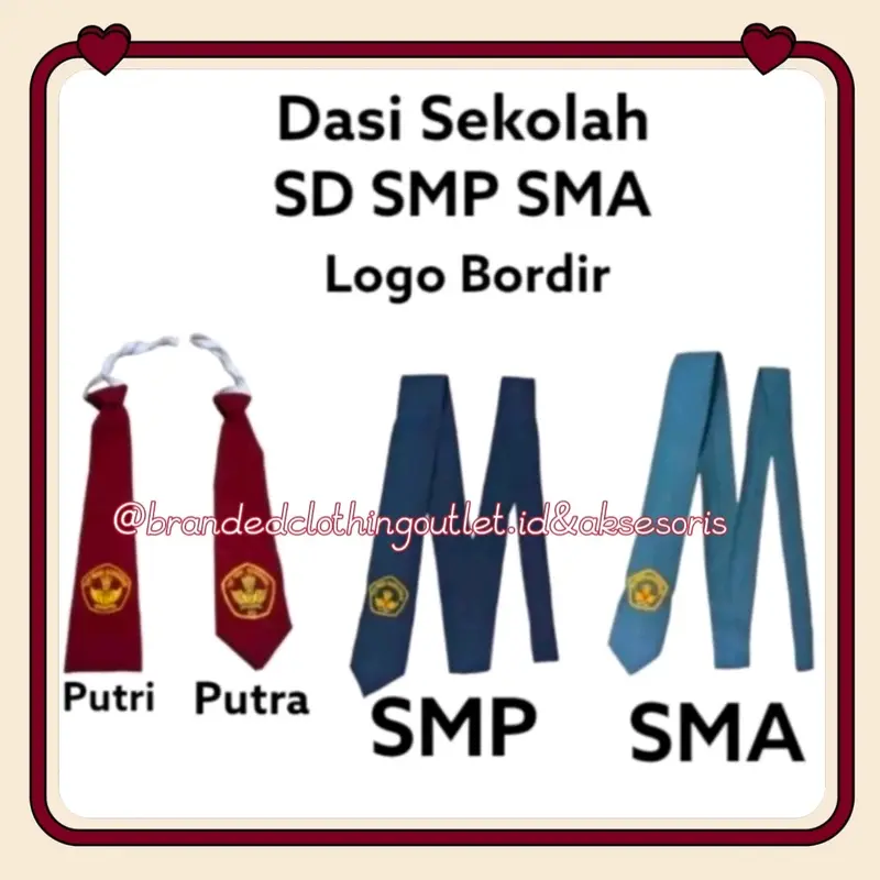 DASI SEKOLAH BORDIR SD SMP SMA / SERAGAM SEKOLAH / DASI POLOS HITAM BIRU ABU COKLAT / DASI BORDIR PEREMPUAN LAKI LAKI / DASI SEKOLAH CEWEK COWOK / DASI SEKOLAH SD SMP SMA PRAMUKA | TSD78302817 4