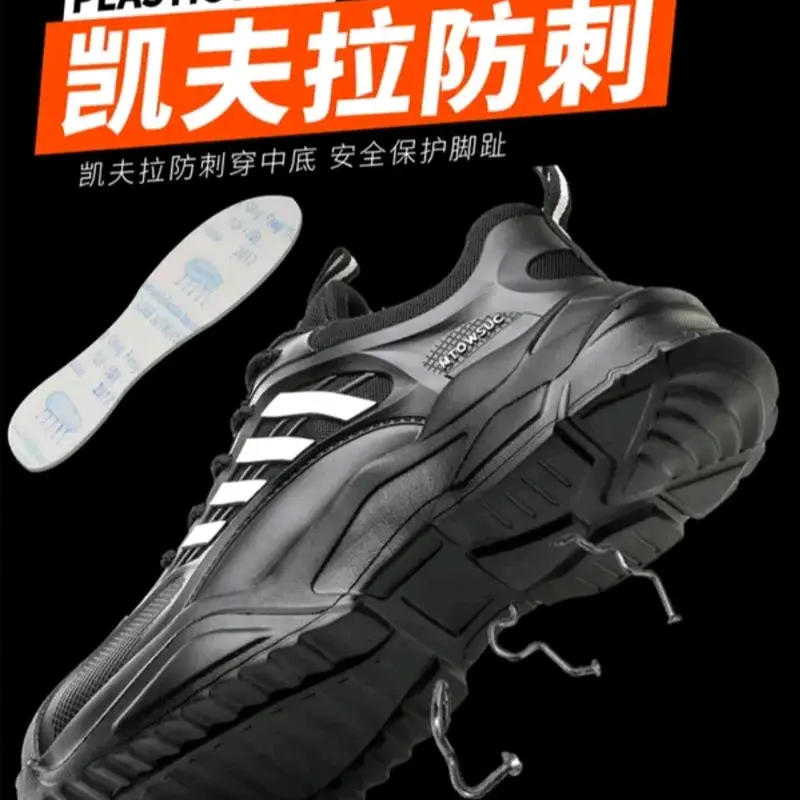 (By11) Sepatu Safety Pria Ujung Besi  Boots kerja Lapangan Shoes Hitam Hijau 2