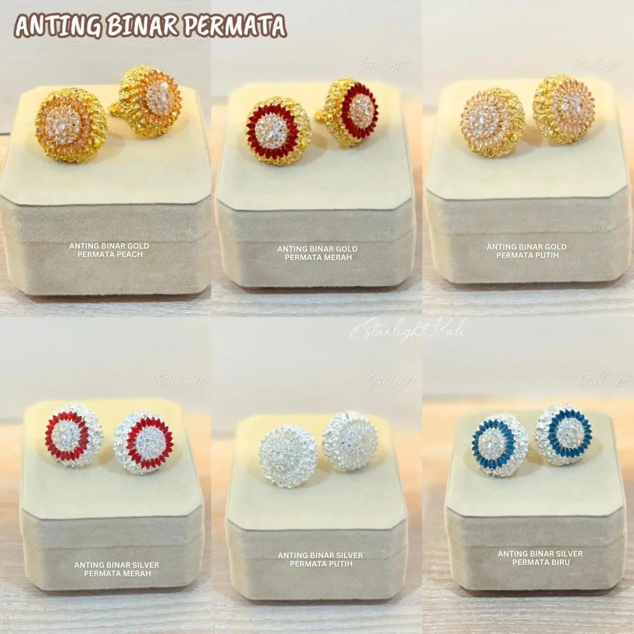 STARLIGHT BALI - Anting Binar Permata / Anting Borobudur/ Subeng Wanita/ Aksesoris / Anting Wanita