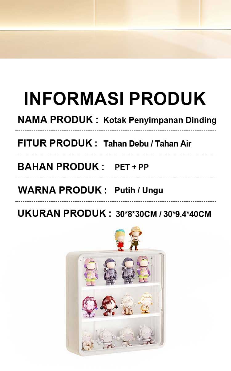 【COD】Kotak Pajangan Transparan / Rak Dinding Minimalis Modern untuk Mainan / Etalase Figura Akrilik / Rak Kosmetik Gantung / Kabinet Dinding Blind Box