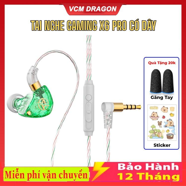 Tai nghe Gaming nhét tai có dây X6 S2000 Pro tích hợp micro có thể điều chỉnh âm lượng Jack 3.5