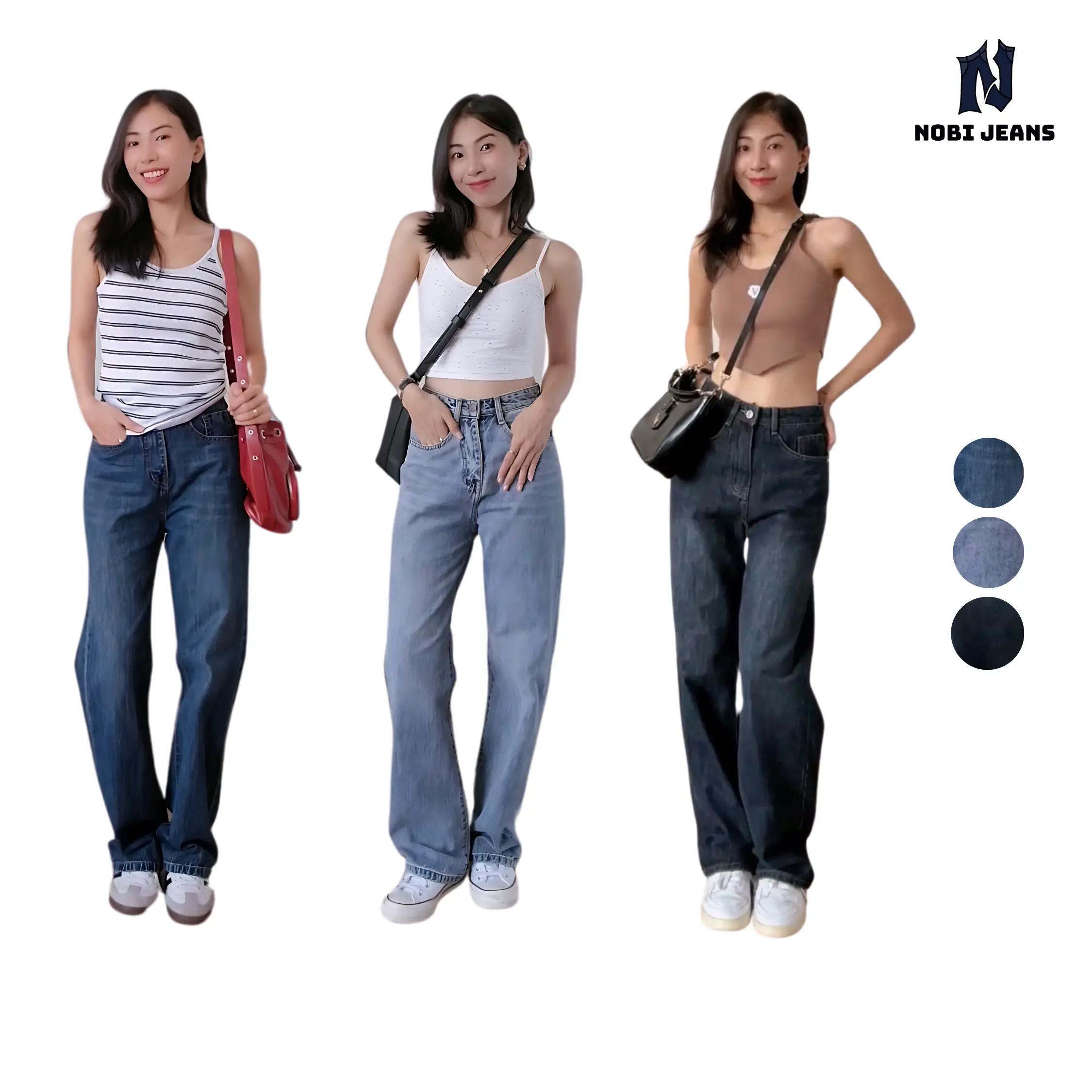 Quần jeans ống rộng lưng cao - Cat Whiskers Pants Nữ, quần Bò Women, Ong rộng, Ống Suông, quần bò, quần ống dài, quần bò, quan jeannu, quần jeans Ống Loe