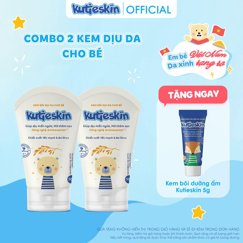 Combo 02 Kem bôi dịu da cho bé Kutieskin - 2 KDD02
