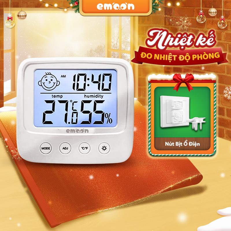  Nhiệt Ẩm Kế Đo Nhiệt Độ Phòng Điện Tử EMOON Cho Bé 4 Trong 1: Đo Nhiệt Độ Độ Ẩm Báo Thời Gian Cảnh Báo Cảm Xúc Có Đèn Led Sáng Tặng Kèm Pin. 