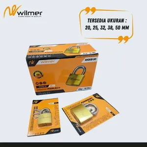 WILMER GEMBOK KUNING KUNCI BAWAH 2 KUNCI GEMBOK KOPER / GEMBOK PINTU SAFETY PILIH UKURAN DI VARIAN gembok  motor