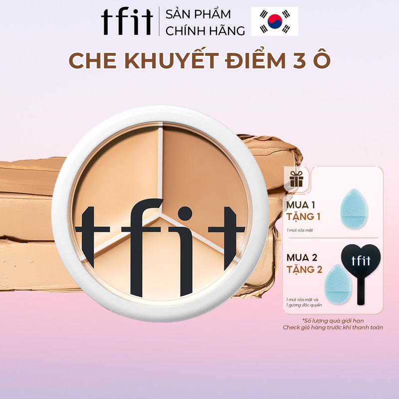 [TUN PHAM x TFIT VIET NAM] TFIT Concealer Kem Che Khuyết Điểm Chuẩn Hàn Quốc 15g Che Nếp Nhăn, Quầng Thâm Mắt, Mụn, Nám, Tàn Nhang 3 Màu Đa Năng Dễ Làm