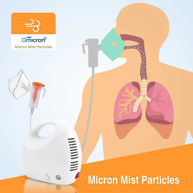 Alat Terapi Pernapasan Anak Dewasa Lansia Compressor Nebulizer Atomizer TaffOMICRON GS-302 1