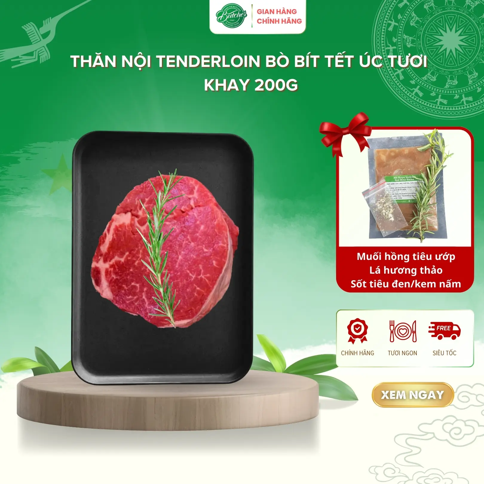 Bít Tết Thăn nội Bò Úc tươi 200gram/ phần ăn Food