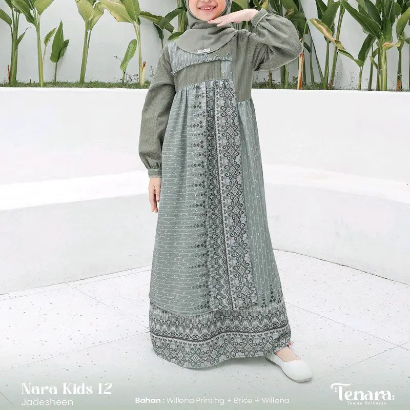 Sarimbit Lebaran 2025 - Tenara 12 Jadesheen/ Nara 12 Jadesheen/ Kaseo 237 Jadesheen/ Nara Kids 12 Jadesheen/ Kliko 173 Jadesheen Gamis Ibu Keluarga Muslim Baju Pendek 3