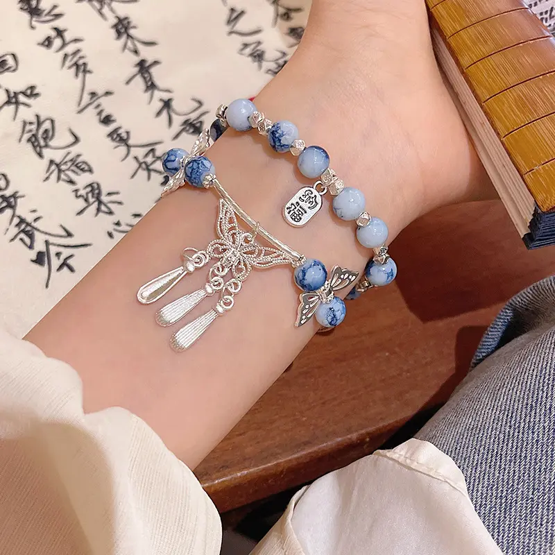 Gelang Manik Manik Retro Aesthetic Gelang Manik Manik Dengan Liontin Cantik 7